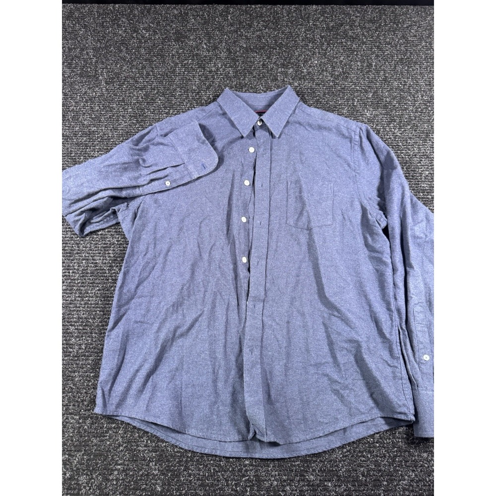 UNTUCKit Sherwood Mens Large Regular Fit Navy 100% Cotton Button Up Shirt